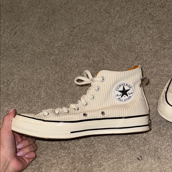 Converse High-Tops in Cream and Orange - Picture 4 of 4
